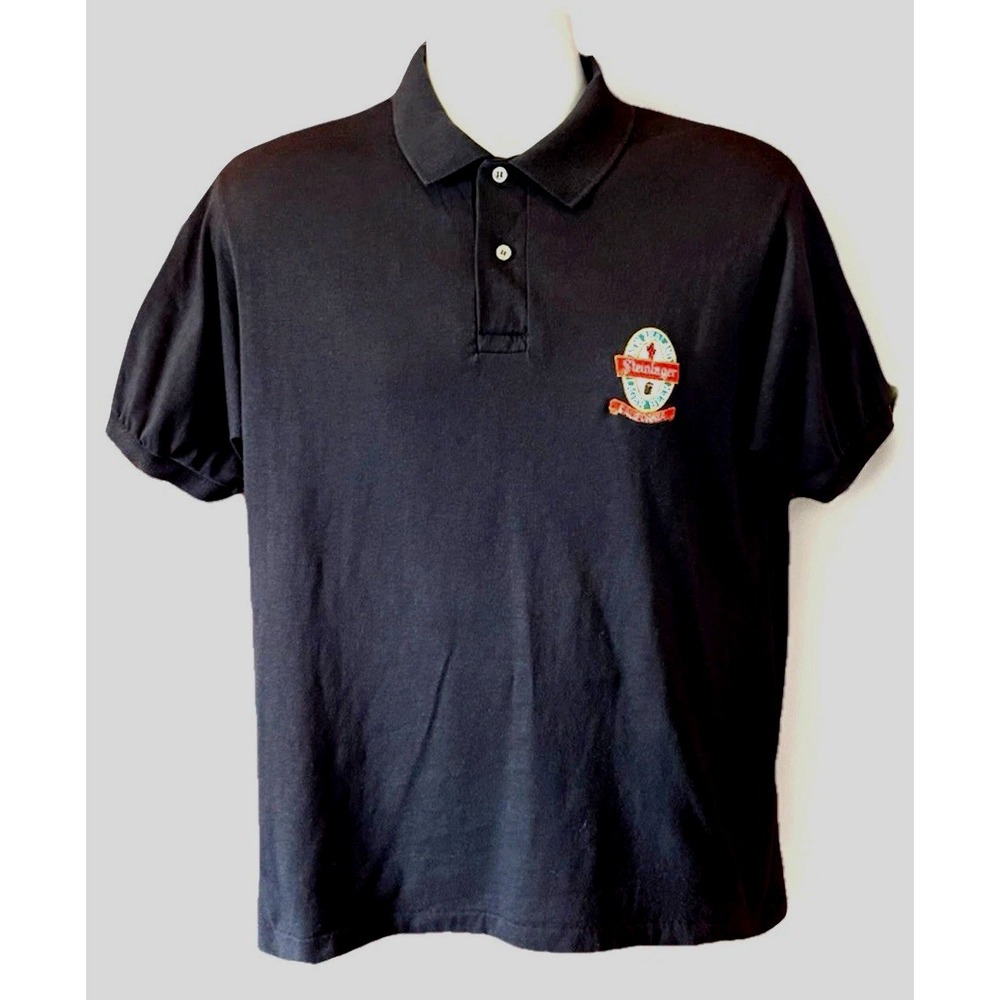 Steinlager Lager Beer Polo Shirt Men's Large Navy Blue New Zealand California